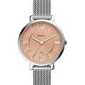 Fossil Fossil Bannon  ES5089  ES5089 кварцевые женские часы розовый циферблат, браслет нержавеющая сталь — вид спереди